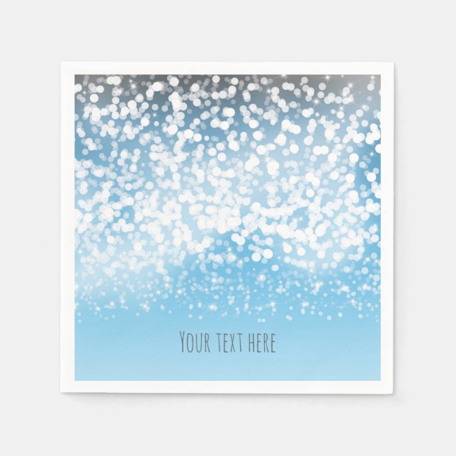 Ljus Romantic Winter Wonderland Menu Pappersservett (Framsidan)