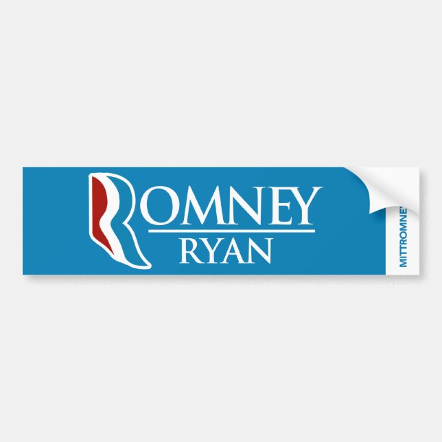 Ljus Romney Ryan logotypbildekal - blått Bildekal (Framsidan)