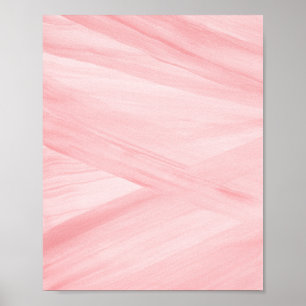 Ljus rosa Abstrakt Linjer Brushstroke Art Poster