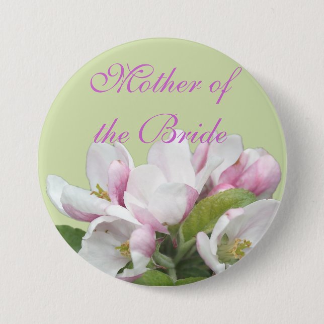 Ljus rosa äppelblomma (budens mamma) knapp (Framsida)