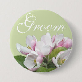 Ljus rosa äppelblomsterodling i bröllop knapp