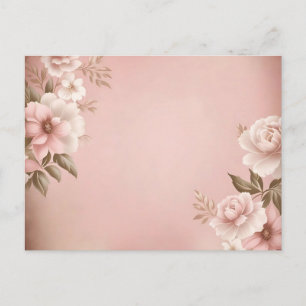 Ljus rosa bakgrund med beräknad Blommigt Vykort