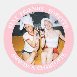 Ljus rosa Best Friends Forever Sticker Runt Klistermärke