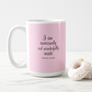 Ljus rosa bibelbekräftelse enkel kaffemugg