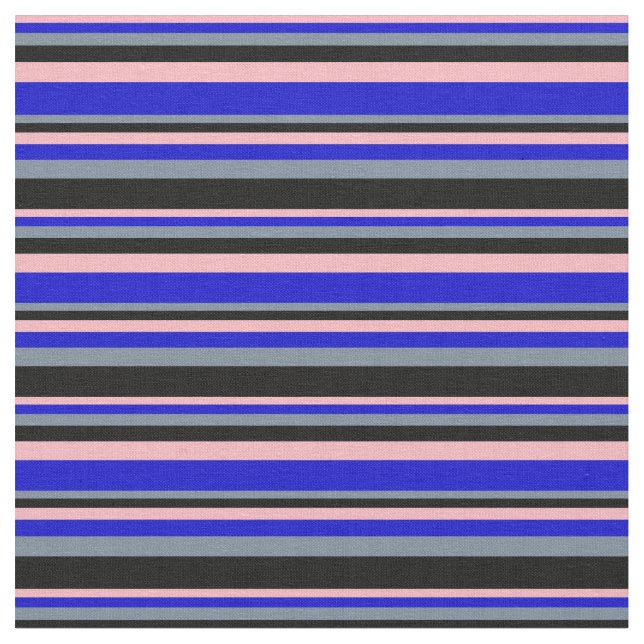 Ljus rosa, blå, lätt skiffer-Grått och svart Linje Tyg (Närbild)