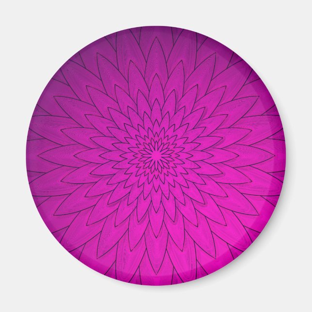 Ljus rosa blomma magnet (Framsidan)