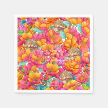 Ljus rosa blommig guld disko boll födelsedagsfest