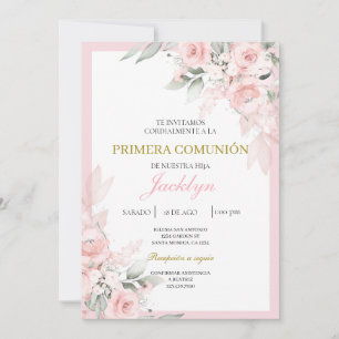 Ljus rosa blommigt första kommunfullmäktige inbjudningar