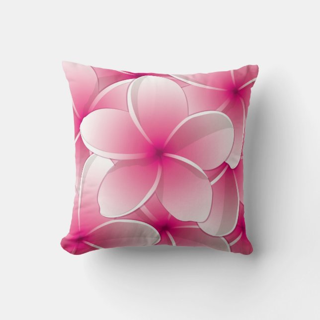 Ljus Rosa Blommigt Reversible Decorative Pillow Kudde (Framsida)