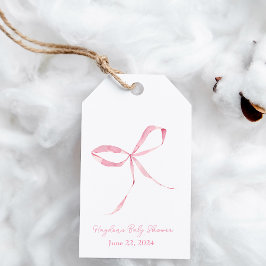 Ljus rosa Bow Coquette-Personlig Presentetikett