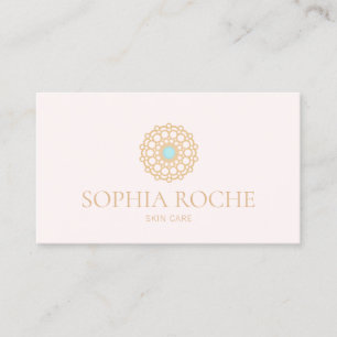 Ljus rosa Circle Mandala Logotyp Beauty Skincare S Visitkort