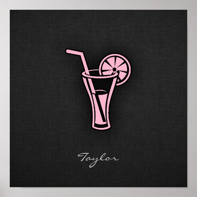 Ljus rosa Cocktail Poster (Framsidan)