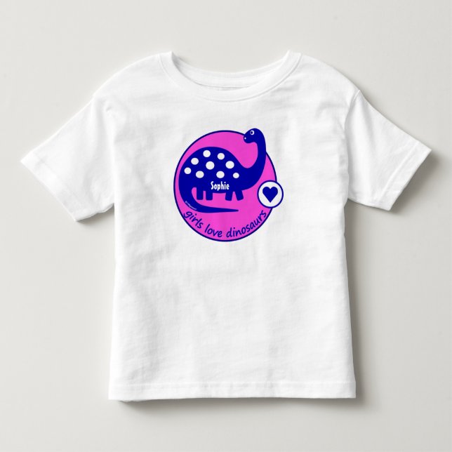 Ljus rosa Dinosaur för gullig anpassade för Tee Shirt (Framsida)