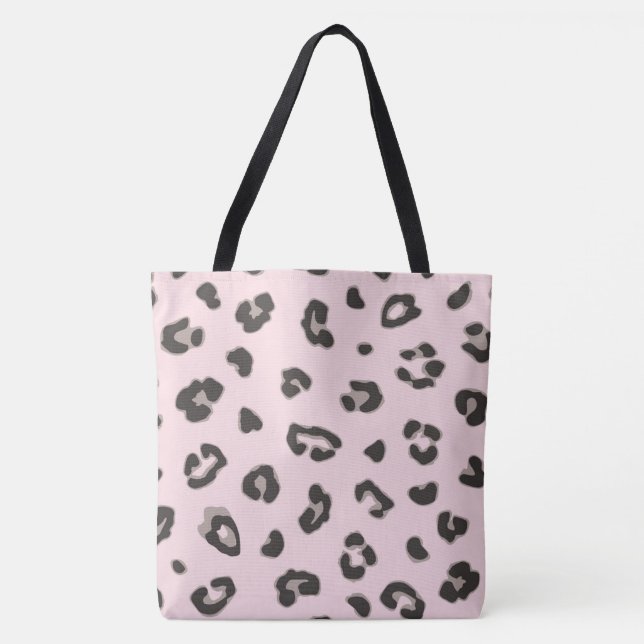 Ljus rosa djurutskrift Mode Tote Tygkasse (Framsida)