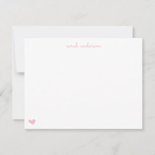 Ljus rosa Doodle Heart Personlig Stationery Anteckningskort