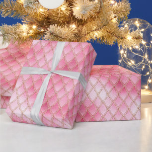 Ljus rosa drakfjäll presentpapper