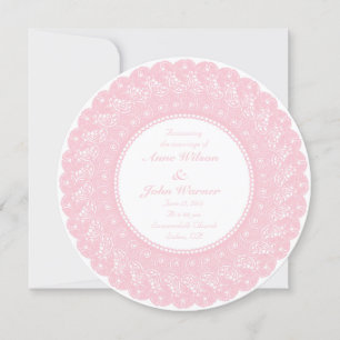 Ljus rosa elegant runt snöre-fotoinbjudan inbjudningar