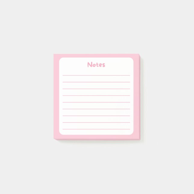 Ljus rosa fästig anteckningsruta post-it block (Framsida)
