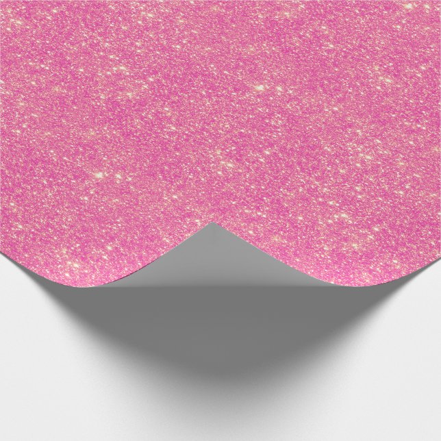 Ljus Rosa Faux Glitter Gnistra Glittery Neon Presentpapper (Hörn)