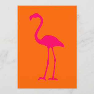 Ljus rosa flamingo på orange inbjudningar