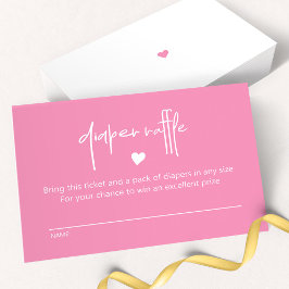 Ljus Rosa Flicka Shower Raffle Anteckningskort