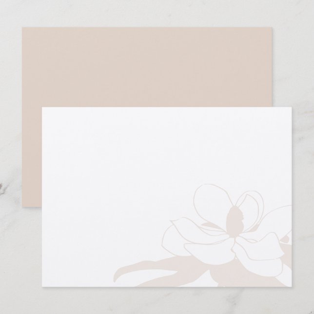 Ljus rosa Flower Lily Simple Modern Stationary Tack Kort (Fram/baksida)
