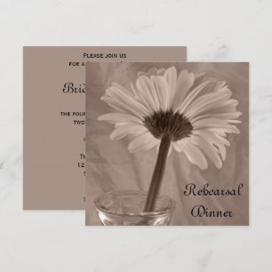 Ljus rosa Gerber Daisy Bröllop Rehearsal Middag Inbjudningar