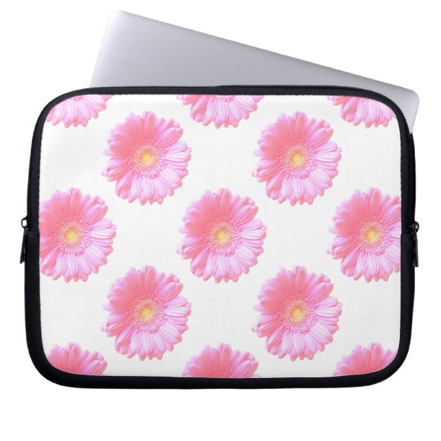 Ljus rosa gerberisk daisy laptop fodral (Framsidan)