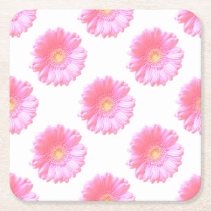 Ljus rosa gerberisk daisy underlägg papper kvadrat