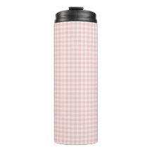 Ljus rosa Gingham Mönster Thermal Tumbler