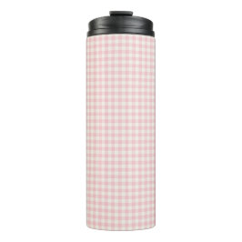 Ljus rosa Gingham Mönster Thermal Tumbler