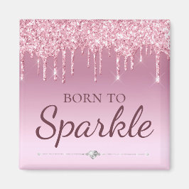 Ljus rosa Glam-droppning Glitter vid Gnistra Magnet