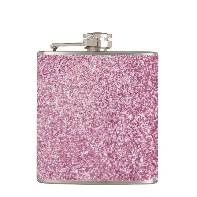 ljus rosa glitter glänsande flickaktig    fickplunta (Framsidan)