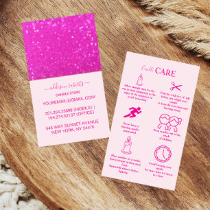 Ljus rosa glitter modern stilkandledesign visitkort