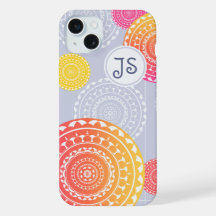 Ljus rosa gul slumpmässig mandala-monogram