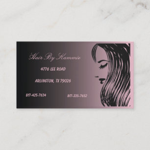 Ljus rosa Hair, Nagel, Affärskort Tidsbeställning Kort