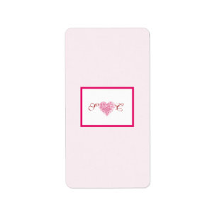 Ljus rosa Heart Bröllop Hershey's Mini Wrapper Adressetikett