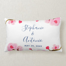 Ljus rosa körsbärsblomning lumbarkudde