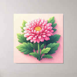 Ljus rosa krysantemum canvastryck