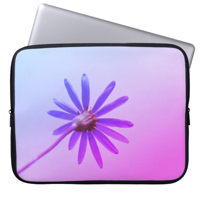 Ljus rosa lila tusenskönablomma laptopfodral laptop fodral (Framsidan)