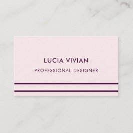 Ljus rosa linjeminimalistisk modern Professionell Visitkort