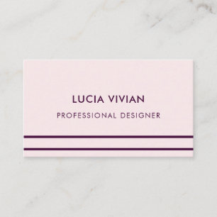 Ljus rosa linjeminimalistisk modern Professionell Visitkort