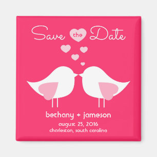 Ljus rosa love birdsspara datum magneter