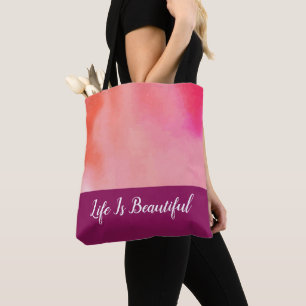 Ljus rosa Magenta vattenfärg Tygkasse