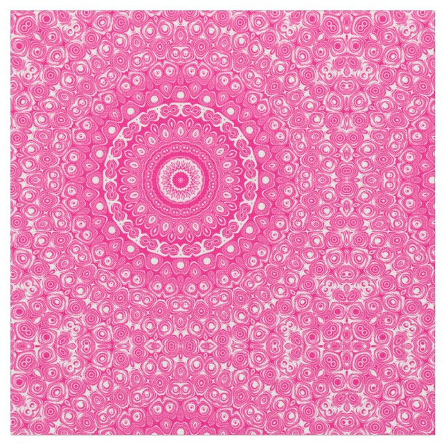 Ljus rosa mandalamönster tyg (Närbild)