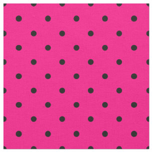 Ljus Rosa med svarta Polka dots-fläckar Mönster Tyg