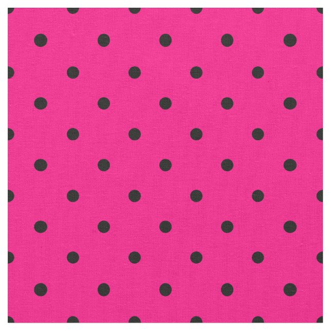 Ljus Rosa med svarta Polka dots-fläckar Mönster Tyg (Närbild)