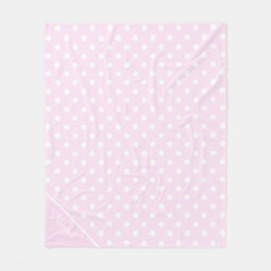 ljus rosa med White Polka dots Fleecefilt