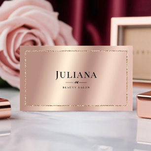 Ljus Rosa Metallisk Folie Lyx Visitkort