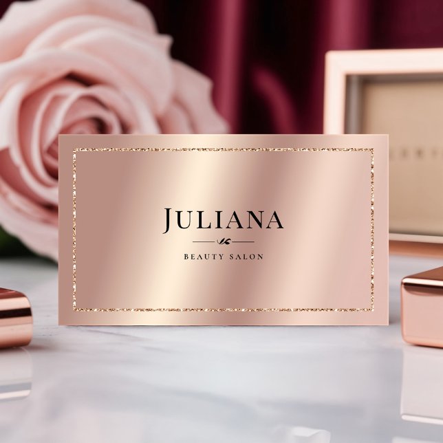 Ljus Rosa Metallisk Folie Lyx Visitkort (Skapare uppladdad)